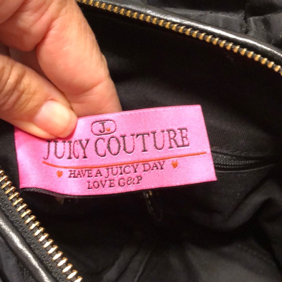 Classic Juicy Couture Black Tote Bag Gold Har…